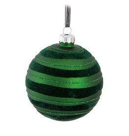 Flock Stripe Ball Ornament