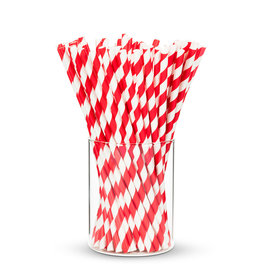 Striped Straws. 100 Pieces - B48
