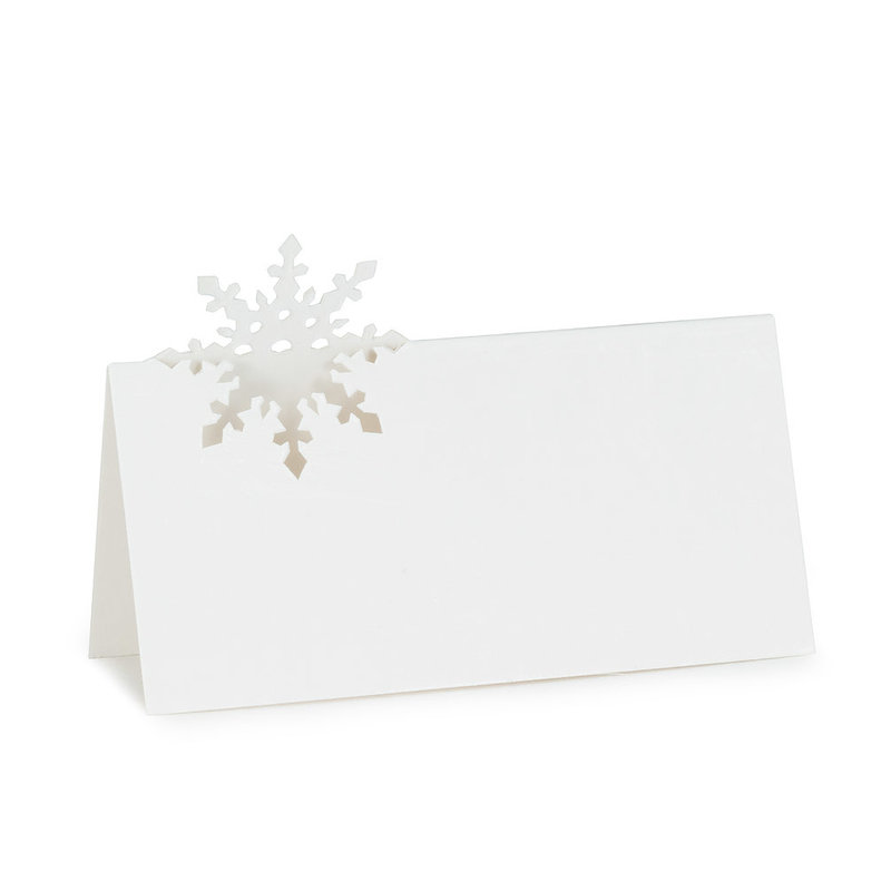 Cutout Snowflake Folded Placecards. 12 Pieces - B3B13