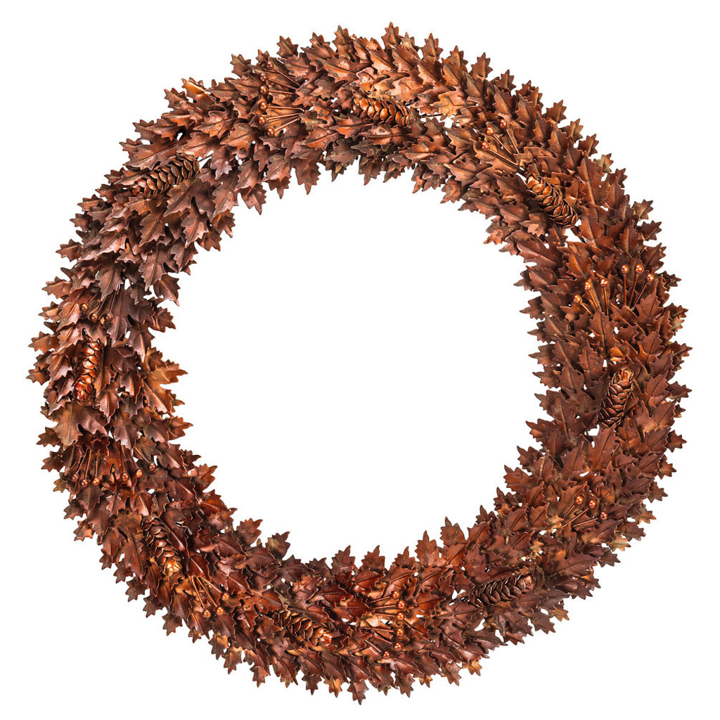 Large Leaf and Pinecone Wreath