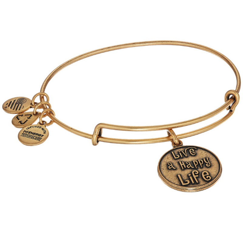 Live a Happy Life Expandable Bangle - RG - A12EB33RG