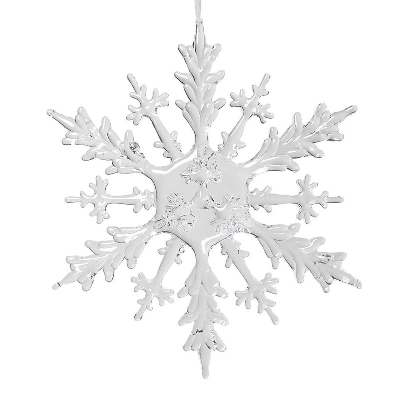 Large Clear Flat Hanging Snowflake - B20B33