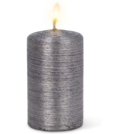 Small Silver Textured Candle - B15