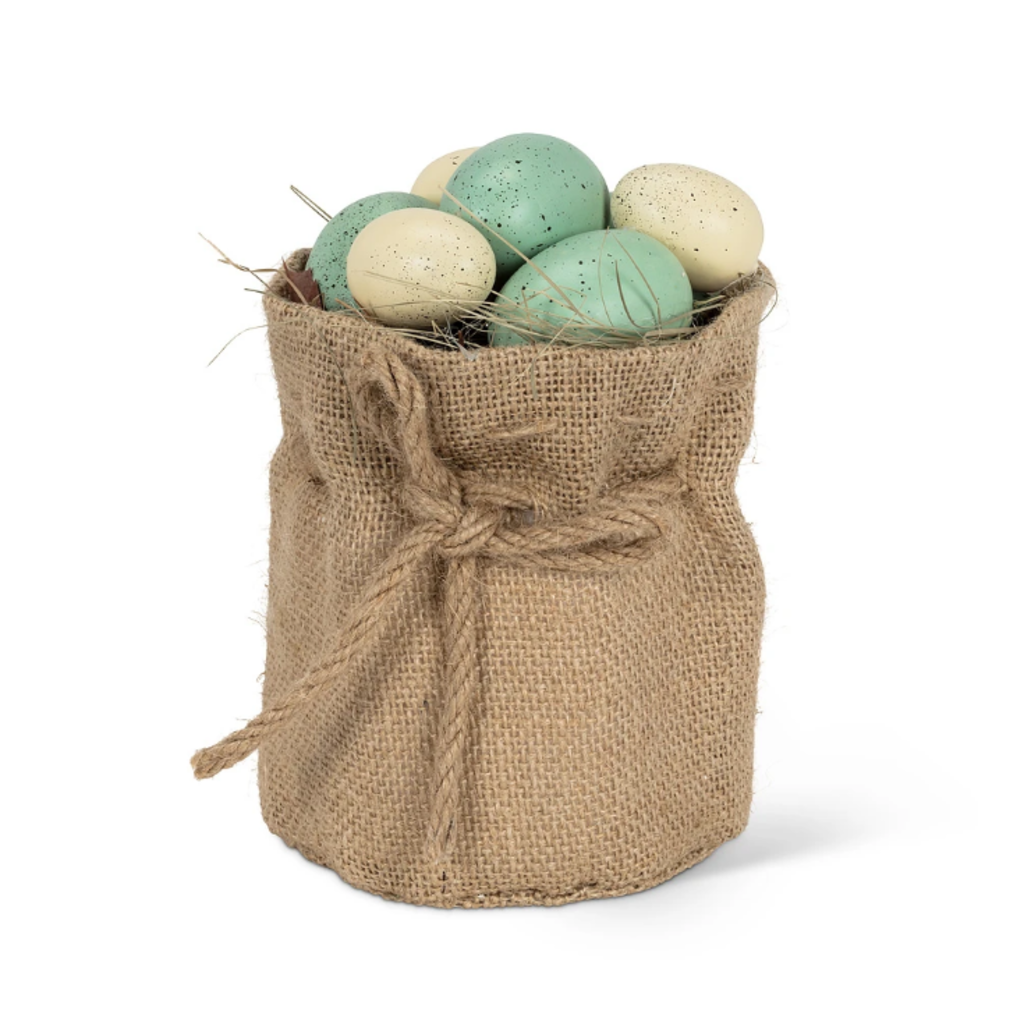Burlap Bag with Easter Eggs - EA2EA3