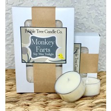 Pebble Tree Candle Co. Monkey Farts - Soy Wax Tealight - Pack of 6