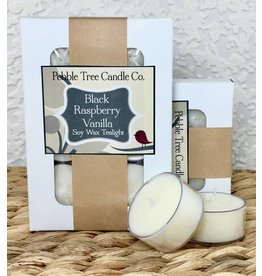Pebble Tree Candle Co. Black Raspberry Vanilla - Soy Wax Tealight - Pack of 6