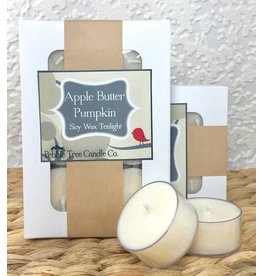 Pebble Tree Candle Co. Apple Butter Pumpkin - Soy Wax Tealight - Package of 6