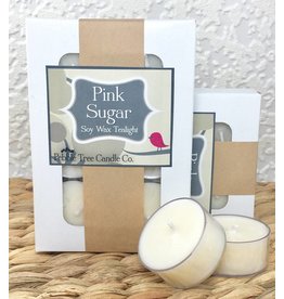 Pebble Tree Candle Co. Pink Sugar - Soy Wax Tealight - Package of 6