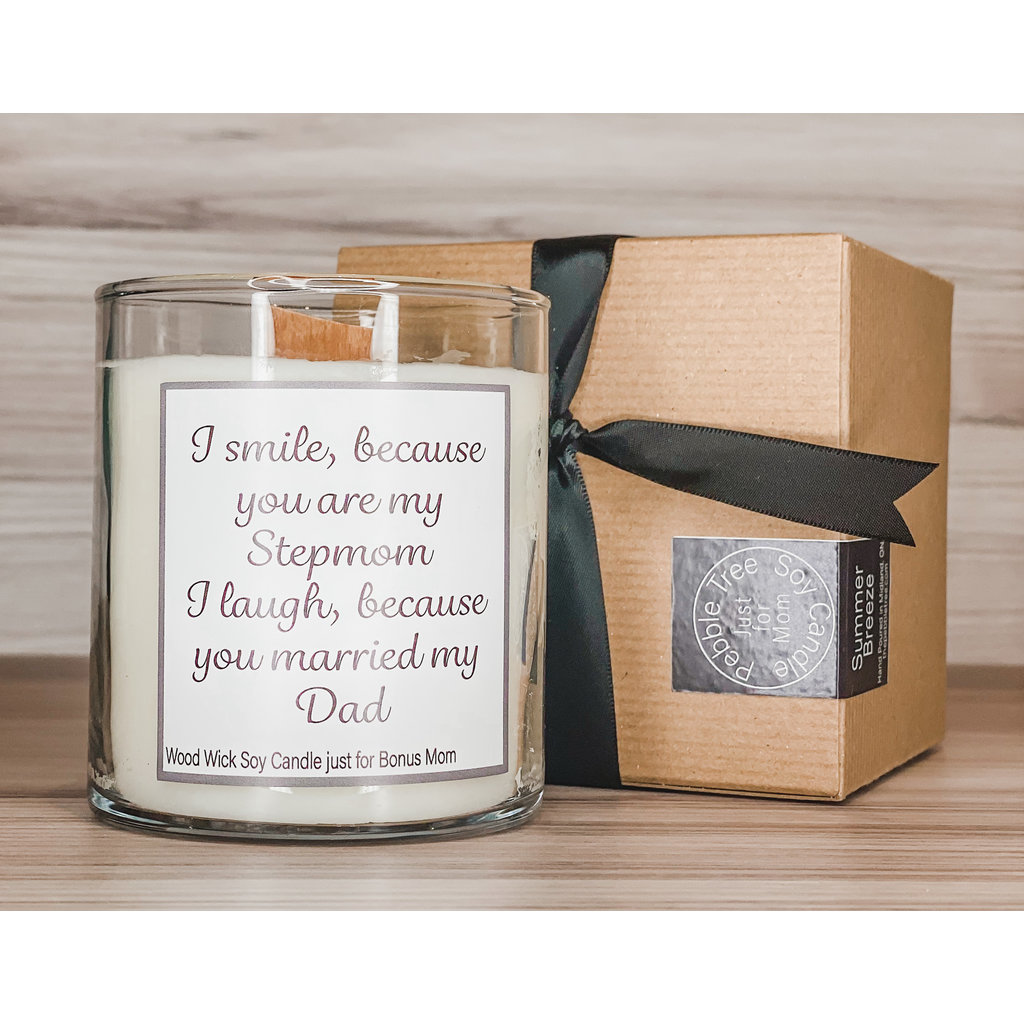 Pebble Tree Candle Co. I Smile because of You Stepmom Wood Wick Soy Candle | Pre Order dating May 5