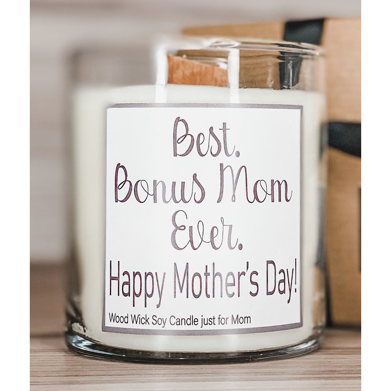 Pebble Tree Candle Co. Best Bonus Mom Ever Wood Wick Soy Candle | Pre Order dating May 5