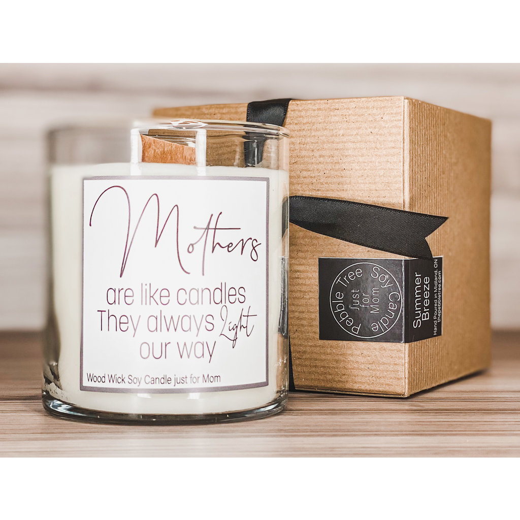 Pebble Tree Candle Co. Mothers Light the Way Wood Wick Soy Candle | Pre Order dating May 5
