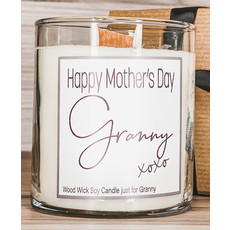 Pebble Tree Candle Co. Happy Mother's Day Granny Wood Wick Soy Candle | Pre Order dating May 5