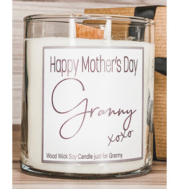 Pebble Tree Candle Co. Happy Mother's Day Granny Wood Wick Soy Candle | Pre Order dating May 5