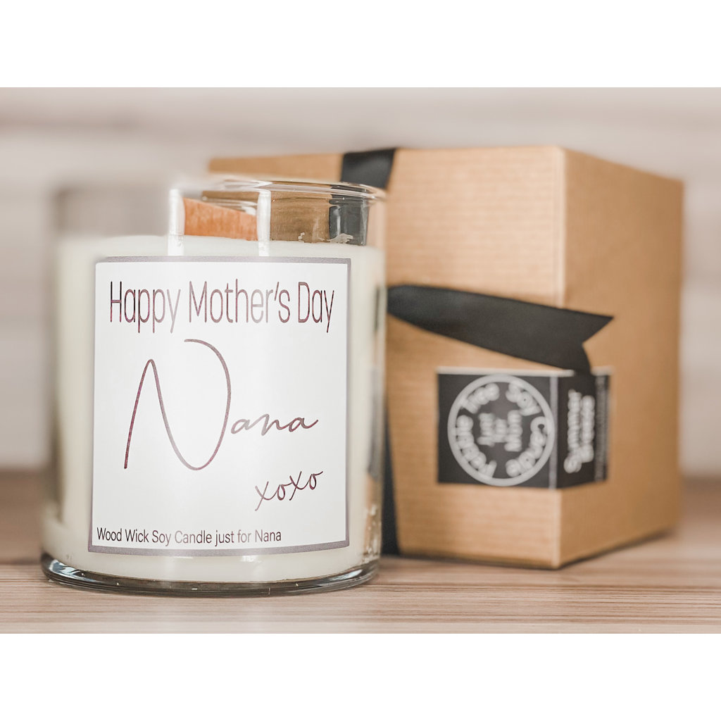 Pebble Tree Candle Co. Happy Mother's Day Nana Wood Wick Soy Candle | Pre Order dating May 5