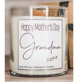 Pebble Tree Candle Co. Happy Mother's Day Grandma Wood Wick Soy Candle | Pre Order dating May 5