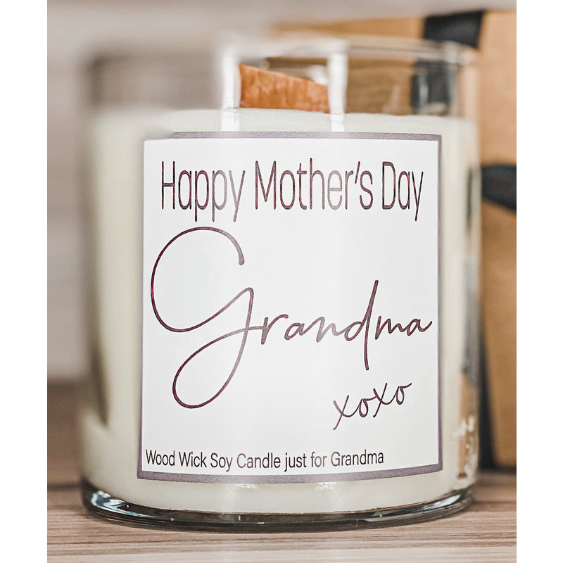 Pebble Tree Candle Co. Happy Mother's Day Grandma Wood Wick Soy Candle | Pre Order dating May 5