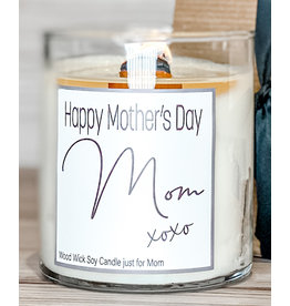 Pebble Tree Candle Co. Happy Mother's Day Mom Wood Wick Soy Candle | Pre Order dating May 5