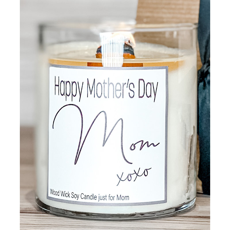 Pebble Tree Candle Co. Happy Mother's Day Mom Wood Wick Soy Candle | Pre Order dating May 5