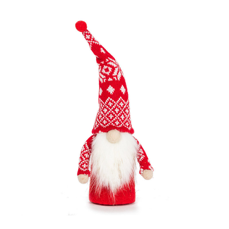 Red Gnome with Knitted Cap