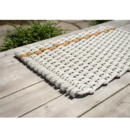 The Rope Co. Oyster with Honeycomb Stripe Doormat *The Rope Co.
