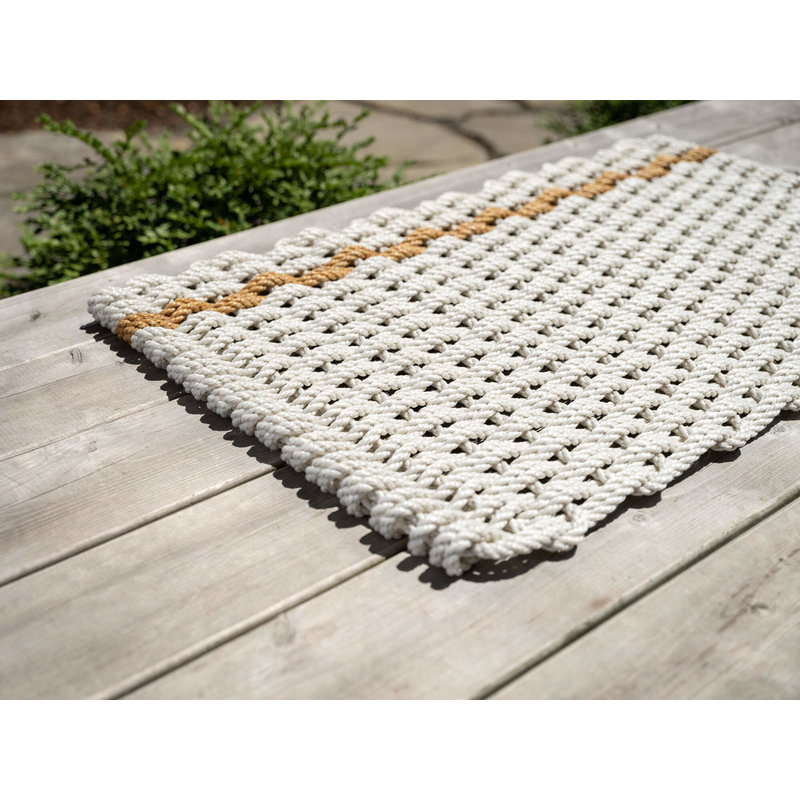 The Rope Co. Oyster with Honeycomb Stripe Doormat *The Rope Co.