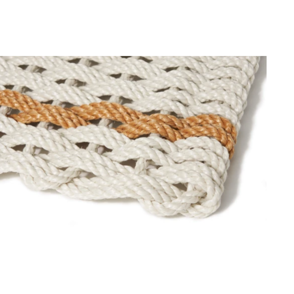 The Rope Co. Oyster with Honeycomb Stripe Doormat *The Rope Co.