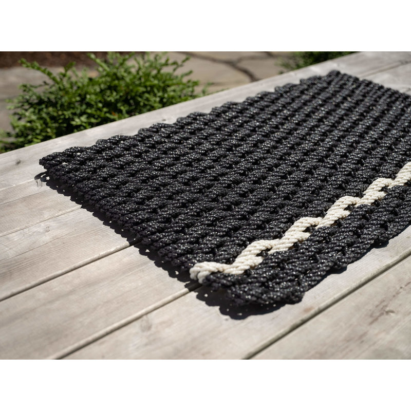 The Rope Co. Charcoal with Oyster Stripe Doormat *The Rope Co.