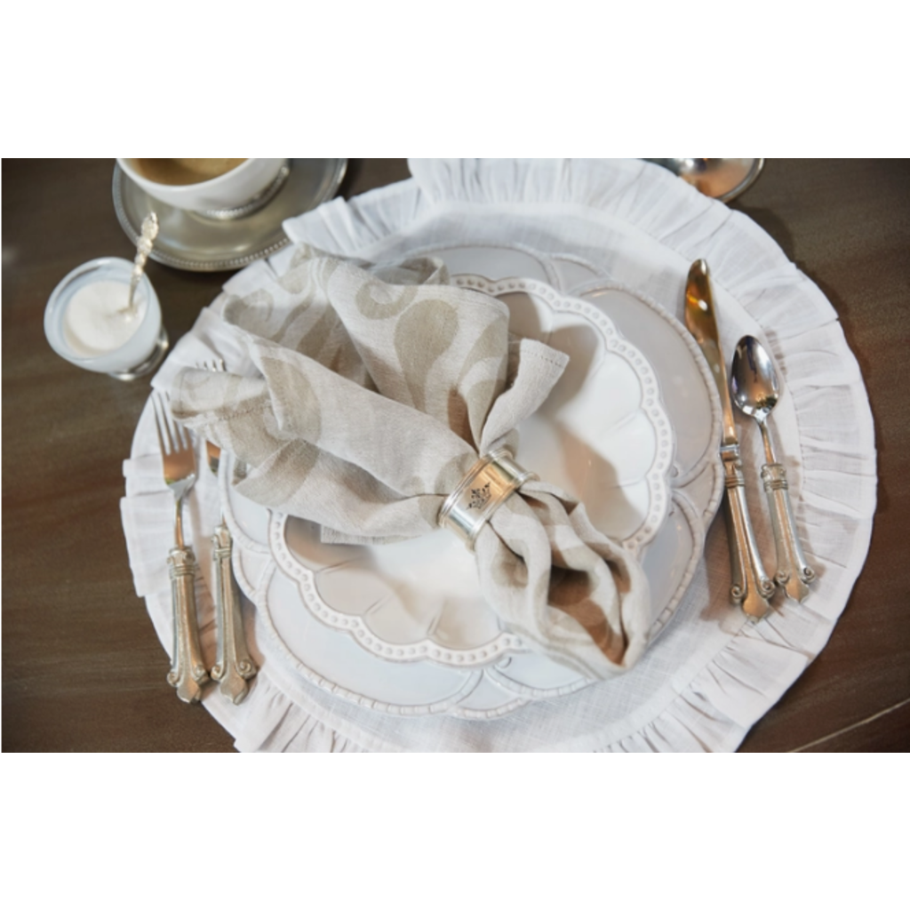 Crown Linen Designs Jacquard Linen Napkin Set of 4
