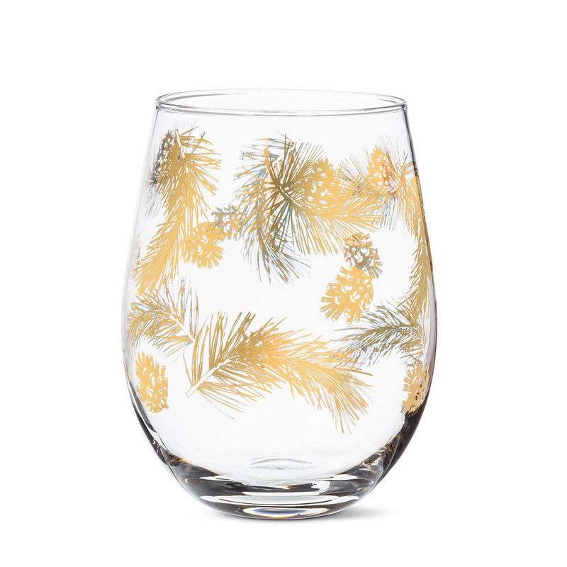 Pinecone Stemless Wine Glass