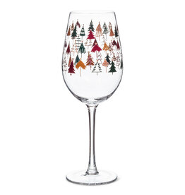 Wintry Trees Wine Glass