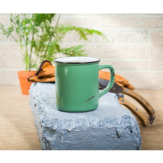Green Enamel Look Stoneware Mug