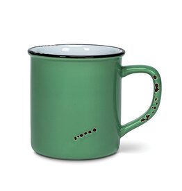 Green Enamel Look Stoneware Mug