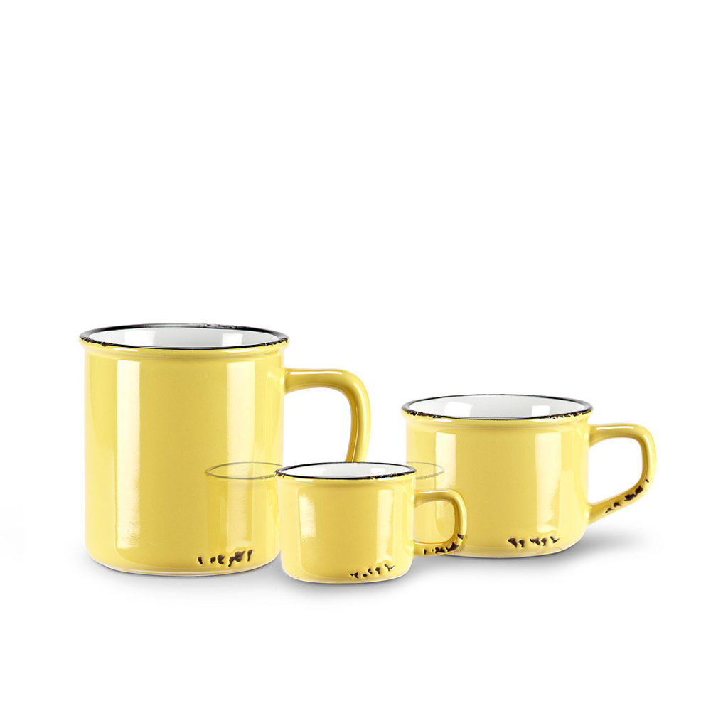 Stoneware Enamel Look Cappuccino Mug | Yellow