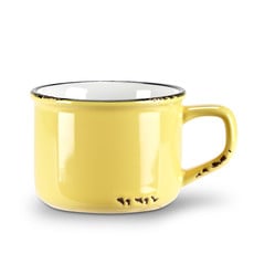 Stoneware Enamel Look Cappuccino Mug | Yellow