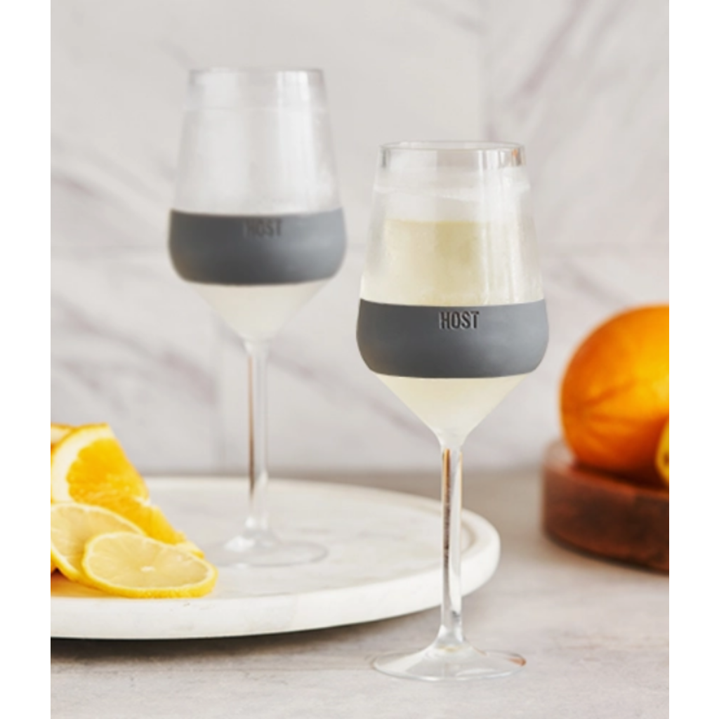 Host Wine Freeze Cooling Cups - Set of 2, Grey