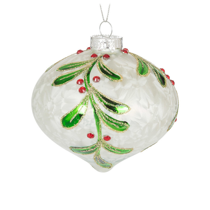 Mistletoe Onion Glass Ornament