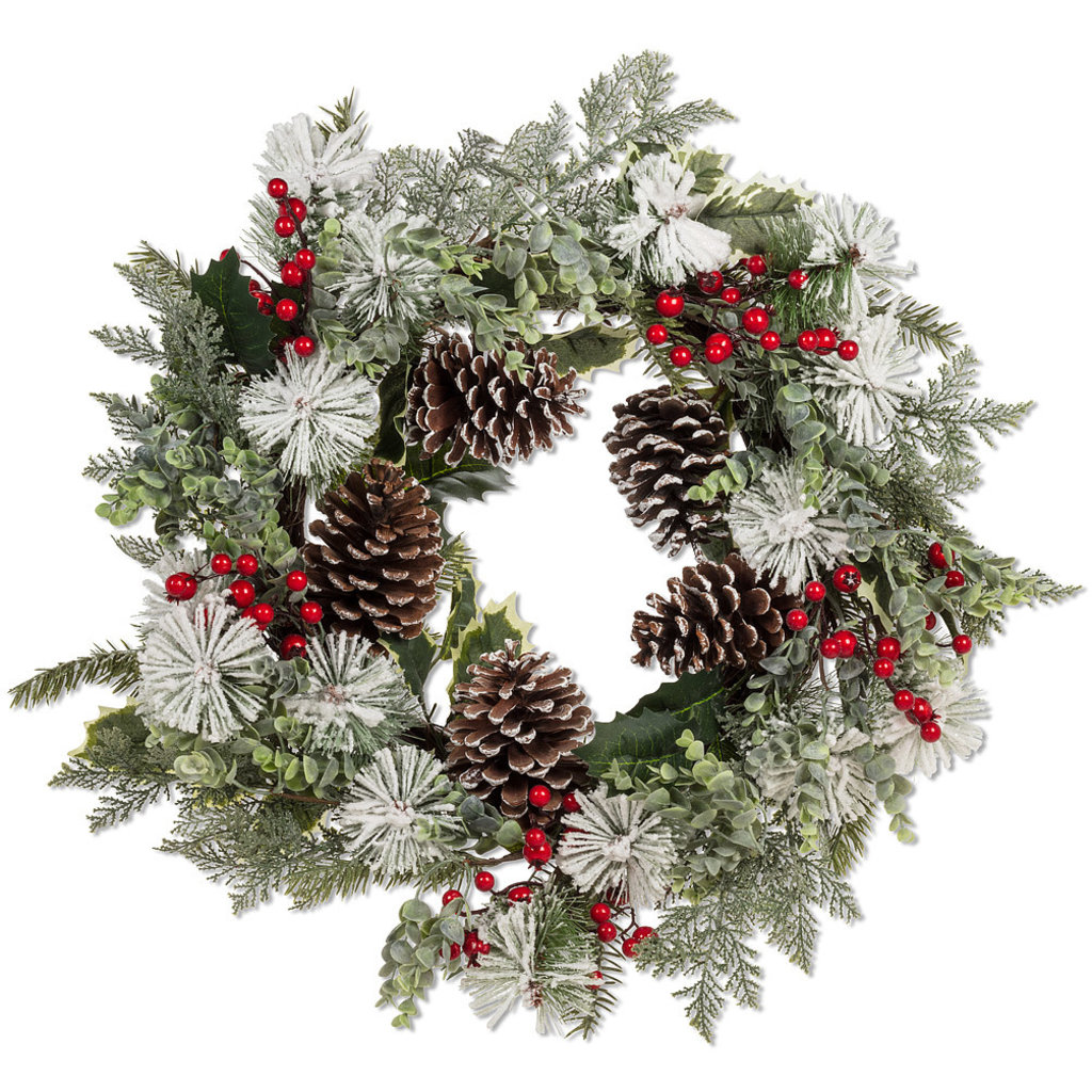 Large Snowy Pinecone Wreath