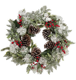 Large Snowy Pinecone Wreath