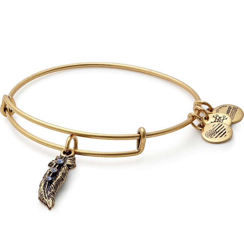 Feather Charm Bangle - Rafaelian Gold Alex and Ani - A17EB25RG B3