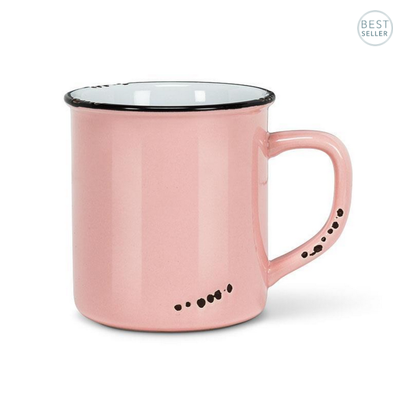 Stoneware Enamel Look Mug | Pink