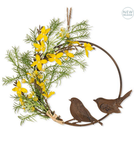 Small Hoop Wreath with Birds & Forsythia