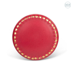 Matte Knob with Gold Dot Edge | Red