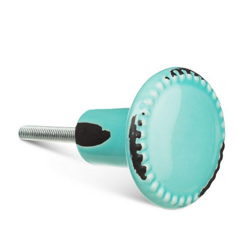 Beaded Edge Knob | Turquoise