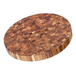 Butcher Block Circle Teak Cutting Board 18 x 2