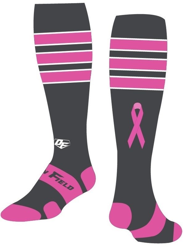 On Field On Field custom socks grey and pink