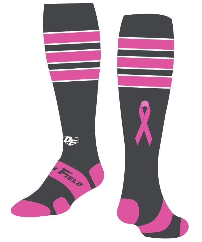 On Field custom socks grey and pink