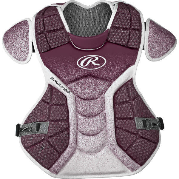 Rawlings Velo adult chest protector maroon and white CPVEL-MA/W
