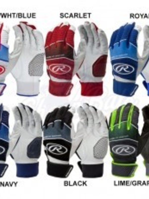 Rawlings Rawlings WH22BY-B  Workhorse Batting Gloves Youth