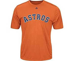 Men's Majestic Threads Orange Houston Astros Throwback Logo Tri-Blend  T-Shirt