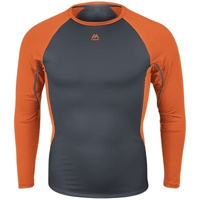 Majestic Youth Premier Warrior Fitted Long Sleeve Baselayer youth - Granite/Orange